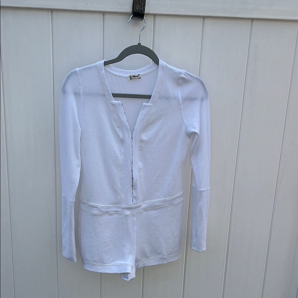 White Long Sleeve Romper